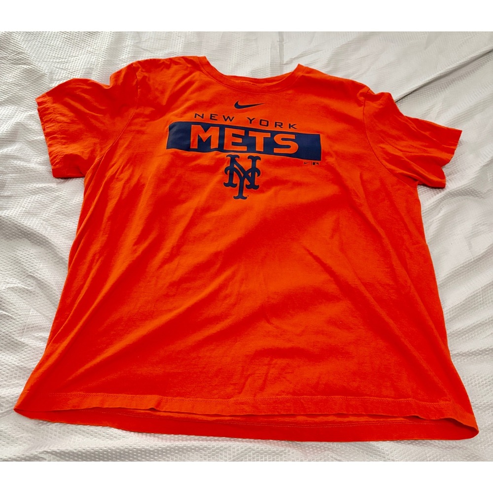 New York Mets Shirt Mens 2XL Orange MLB Baseball Nike Graphic Short Sleeve Tee
